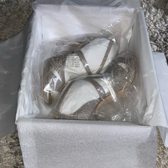 NIB Jimmy Choo LORINA 100 Glitter Sandals 6/36 - Picture 6 of 8